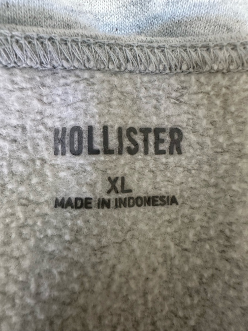#144- Hollister Cozy Gray Fleece Off The Shoulder - Picture 8 of 9